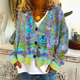 Warm Ladies Cardigan with Print – Liv