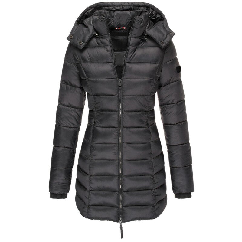 Warm Ladies Down Jacket with Hood - Olivia