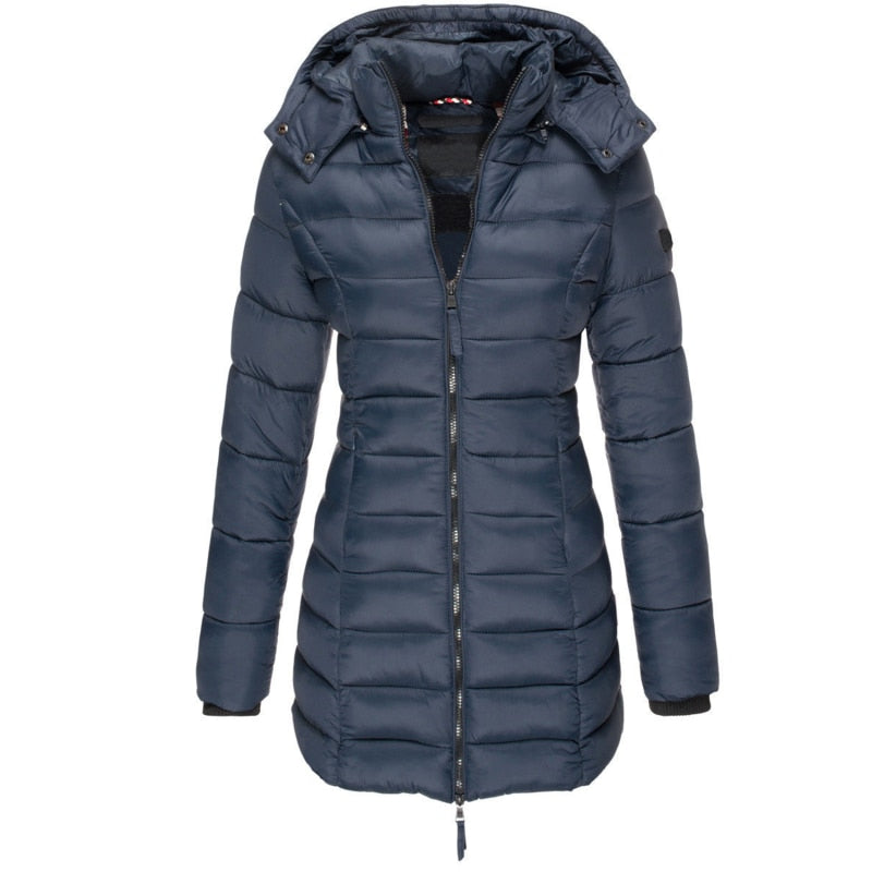 Warm Ladies Down Jacket with Hood - Olivia