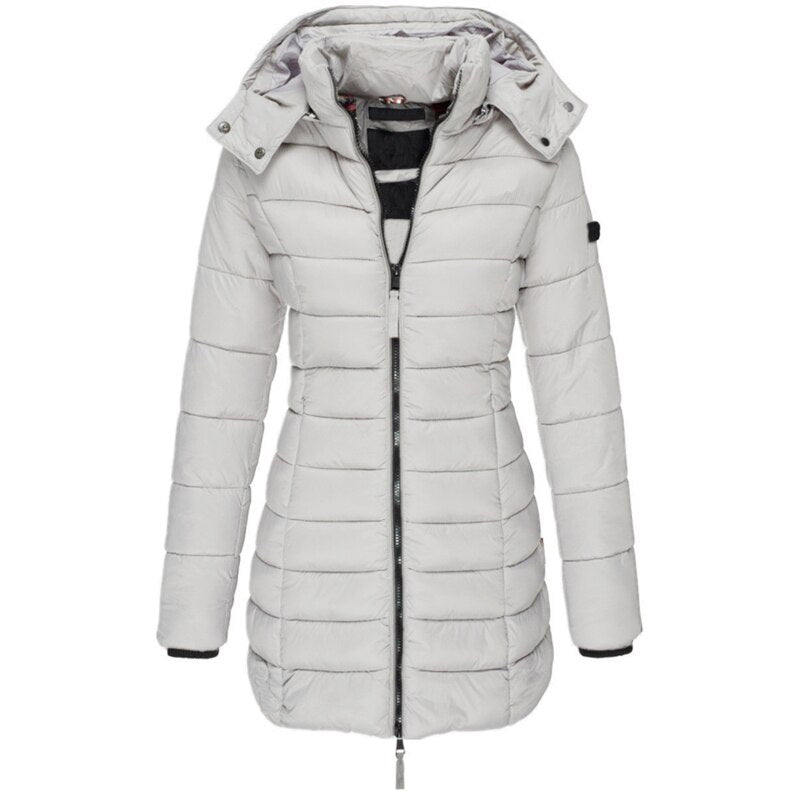 Warm Ladies Down Jacket with Hood - Olivia