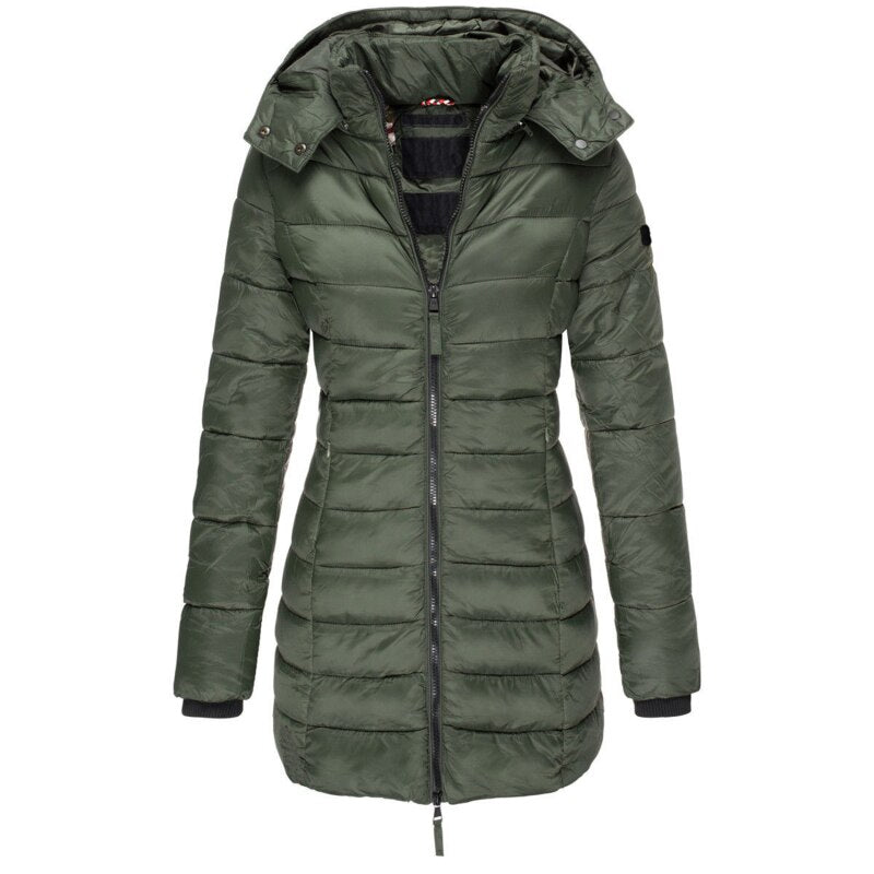 Warm Ladies Down Jacket with Hood - Olivia