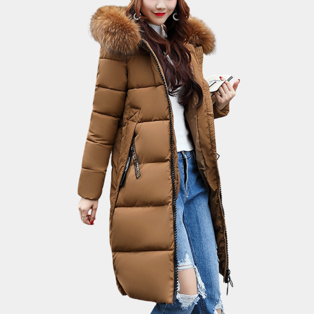 Warm Ladies Puffer Jacket with Hood - Livia