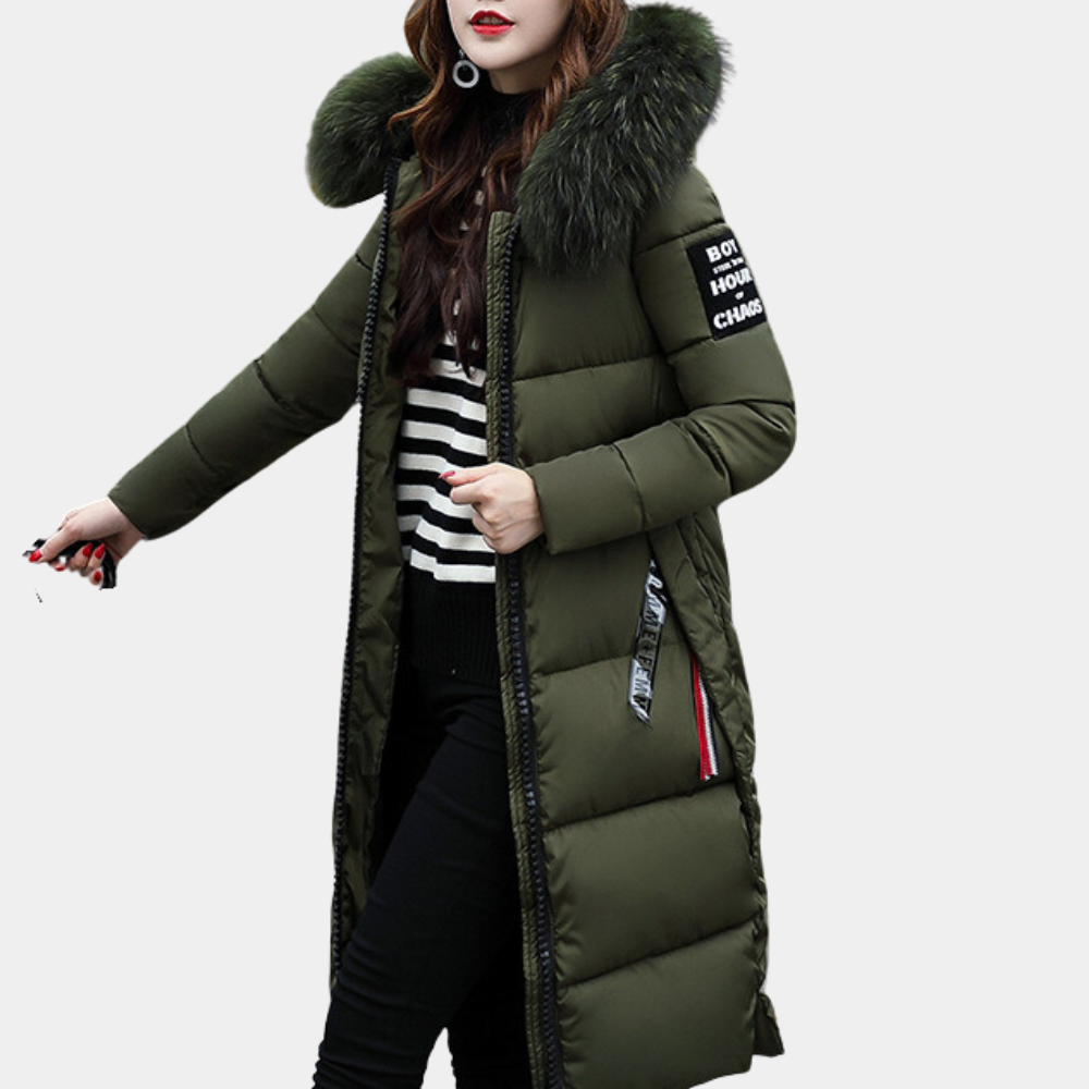 Warm Ladies Puffer Jacket with Hood - Livia