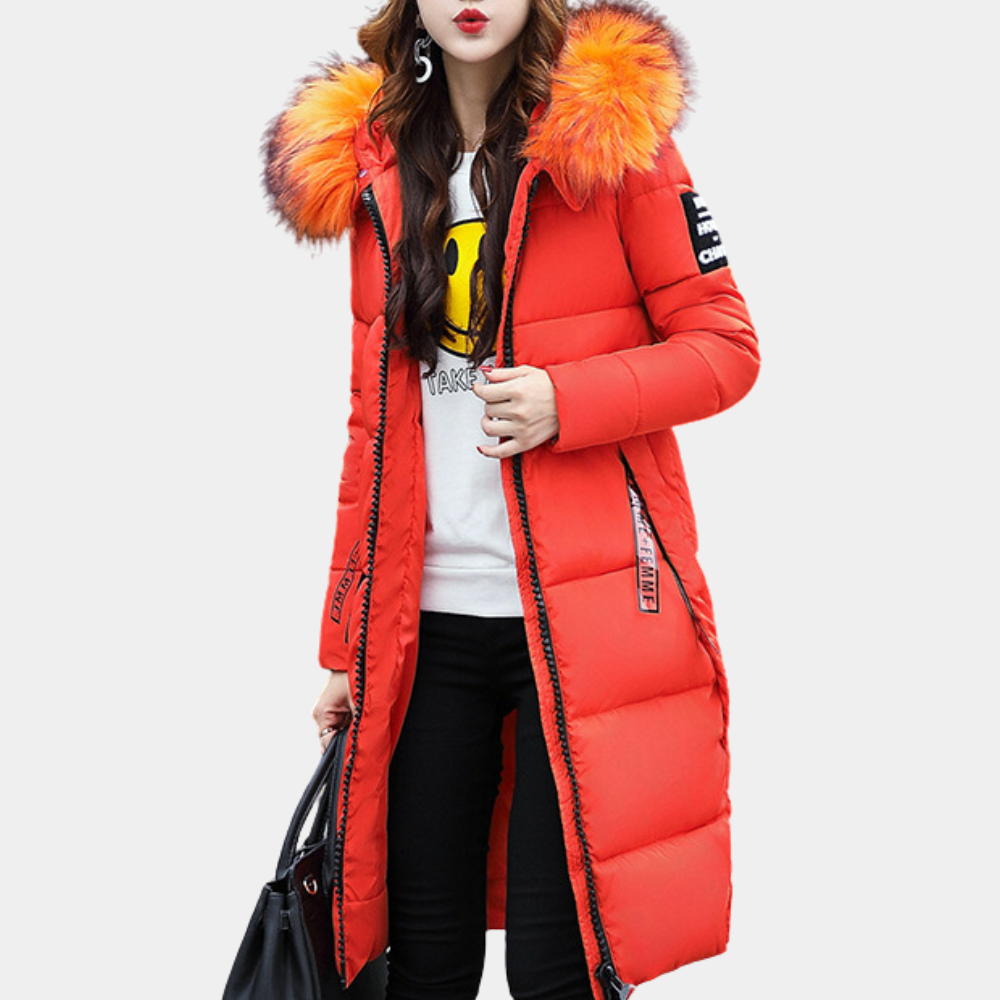 Warm Ladies Puffer Jacket with Hood - Livia