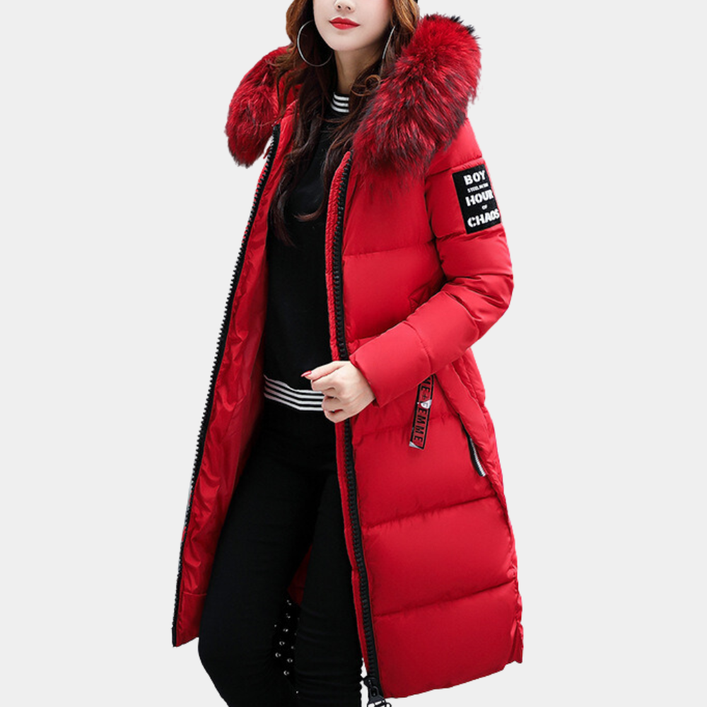 Warm Ladies Puffer Jacket with Hood - Livia
