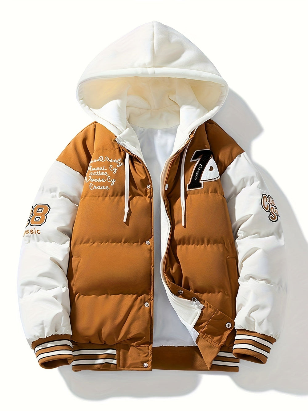 Warm Men's Puffer Jacket with Hood - Emmett