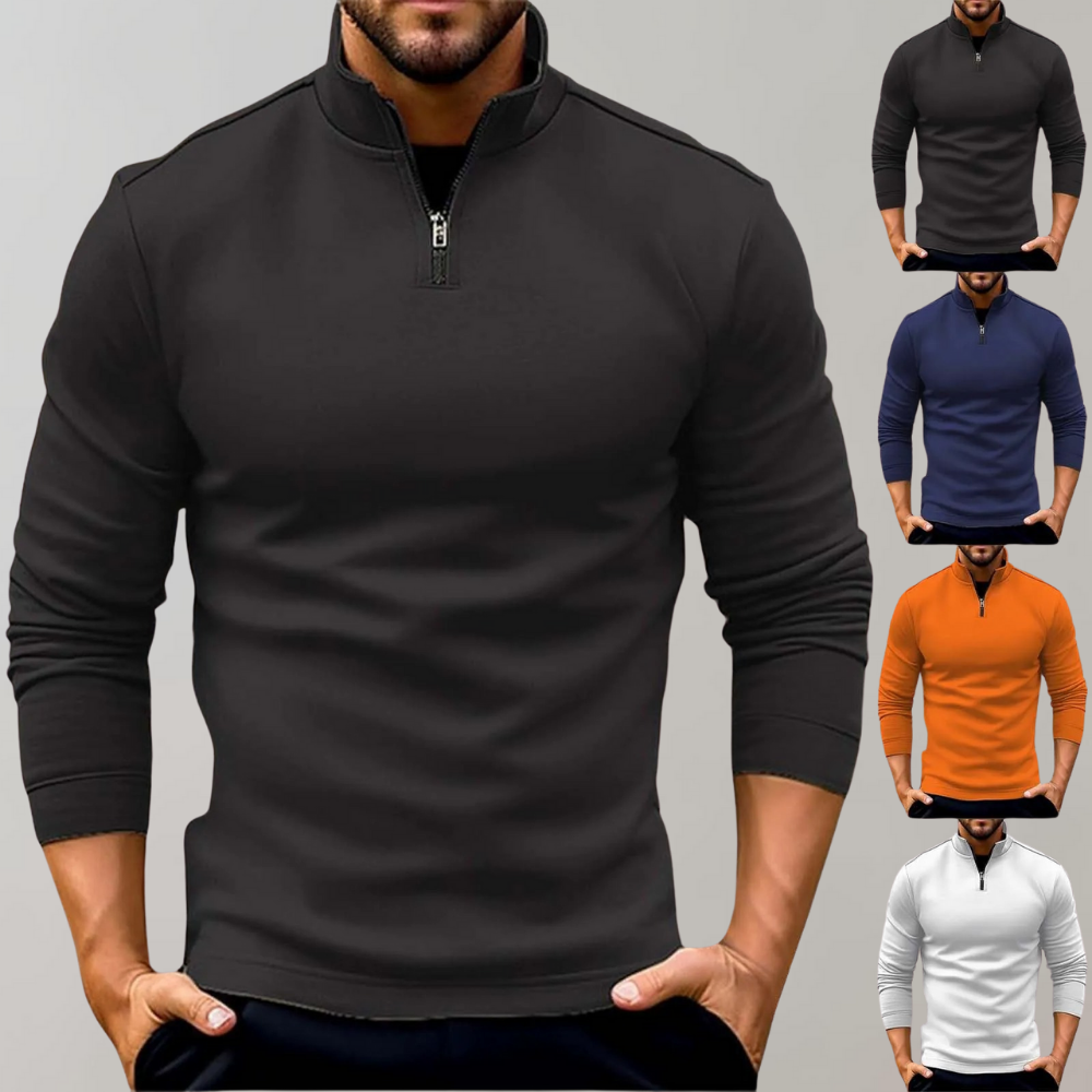 Warm Men's Sweater with Zip - Elias