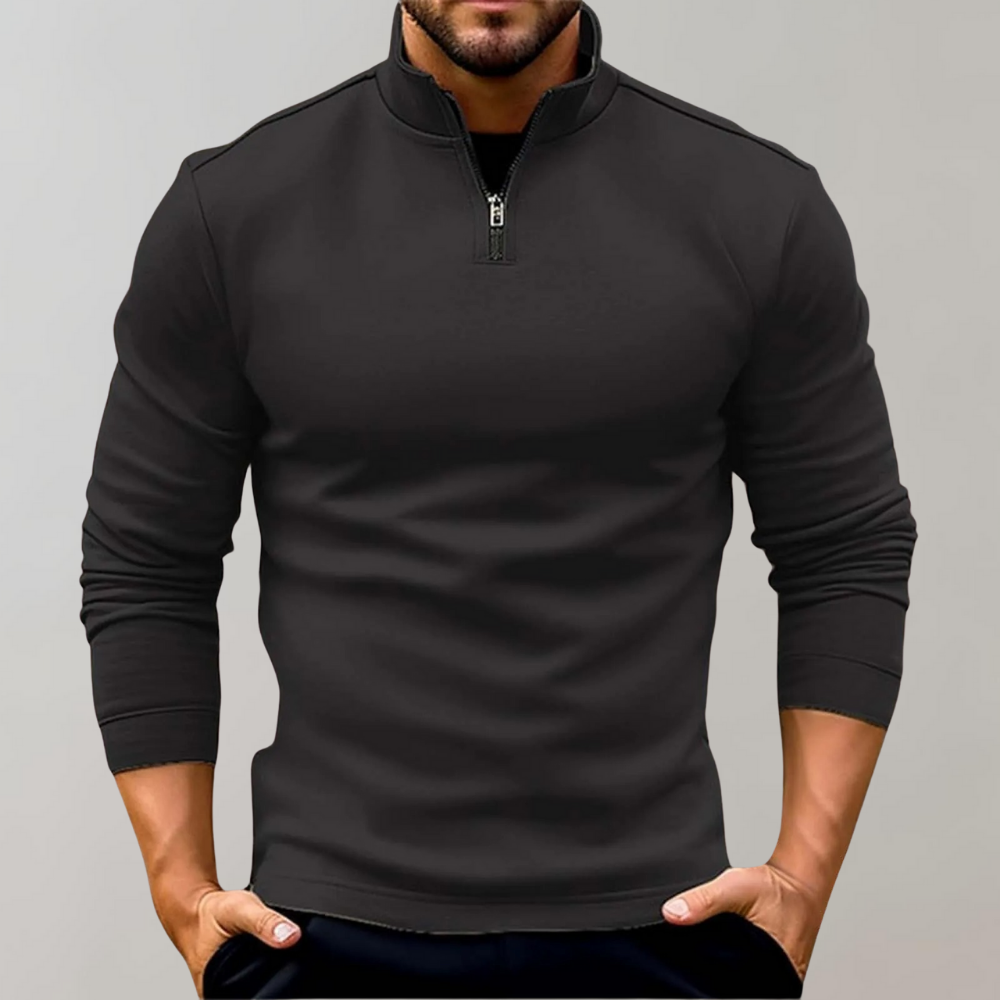 Warm Men's Sweater with Zip - Elias