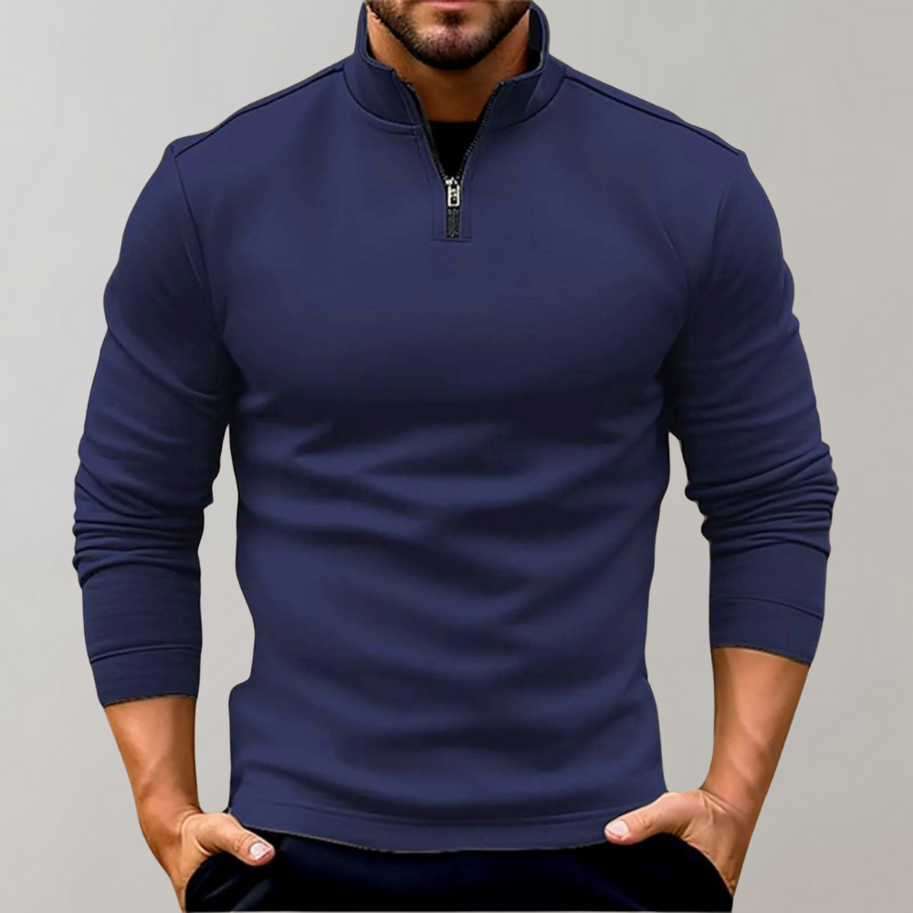 Warm Men's Sweater with Zip - Elias