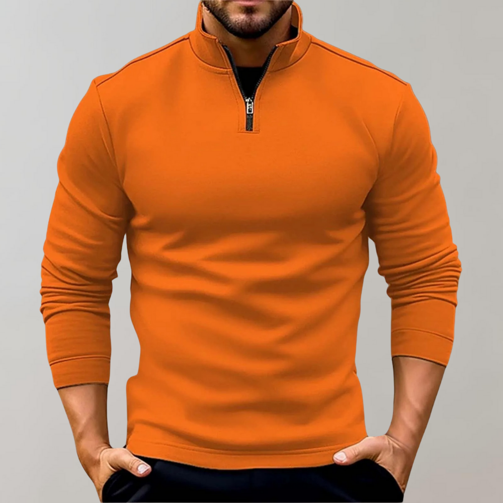 Warm Men's Sweater with Zip - Elias