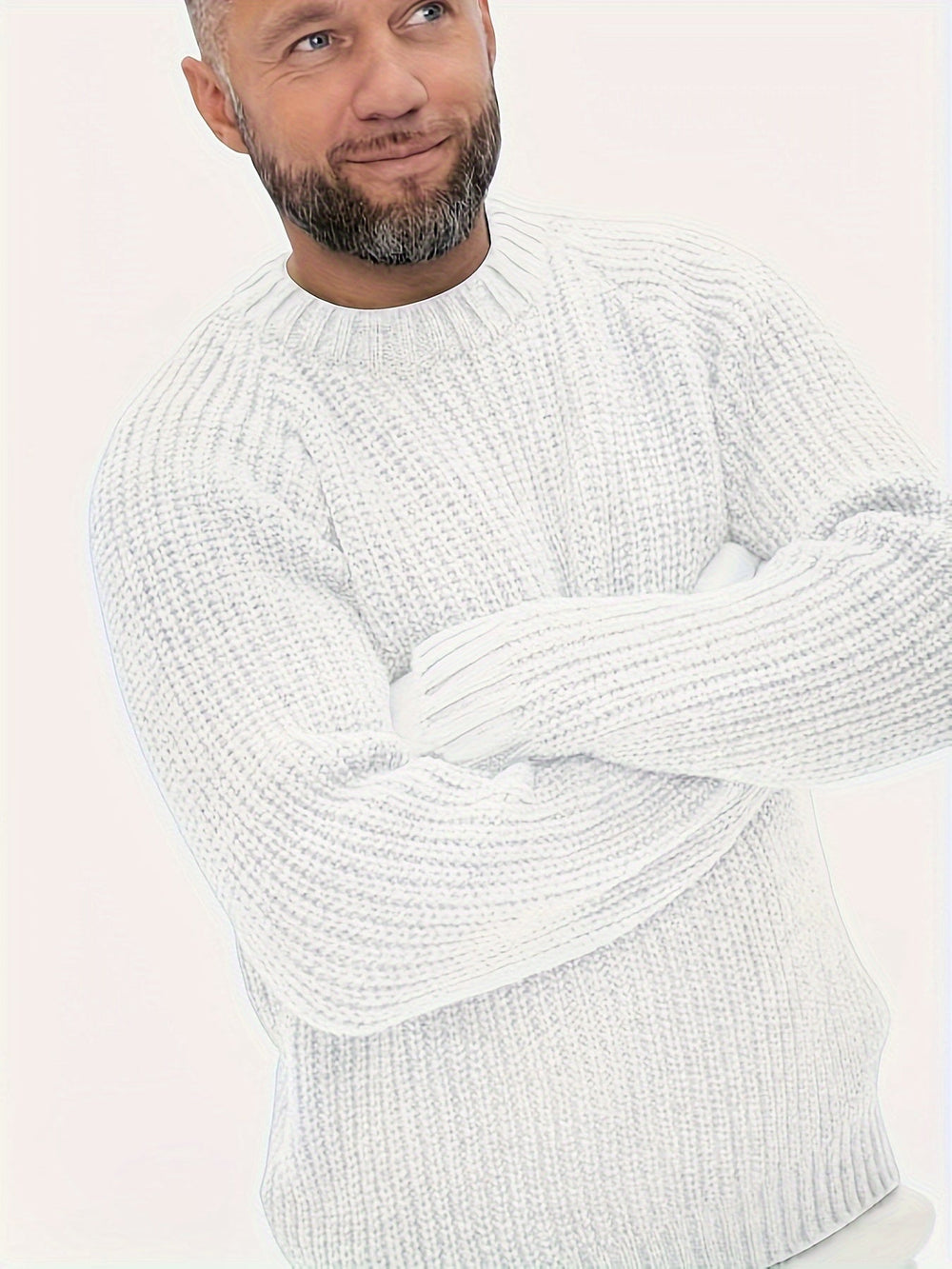 Warm Plain Knitted Sweater for Men - Elliot