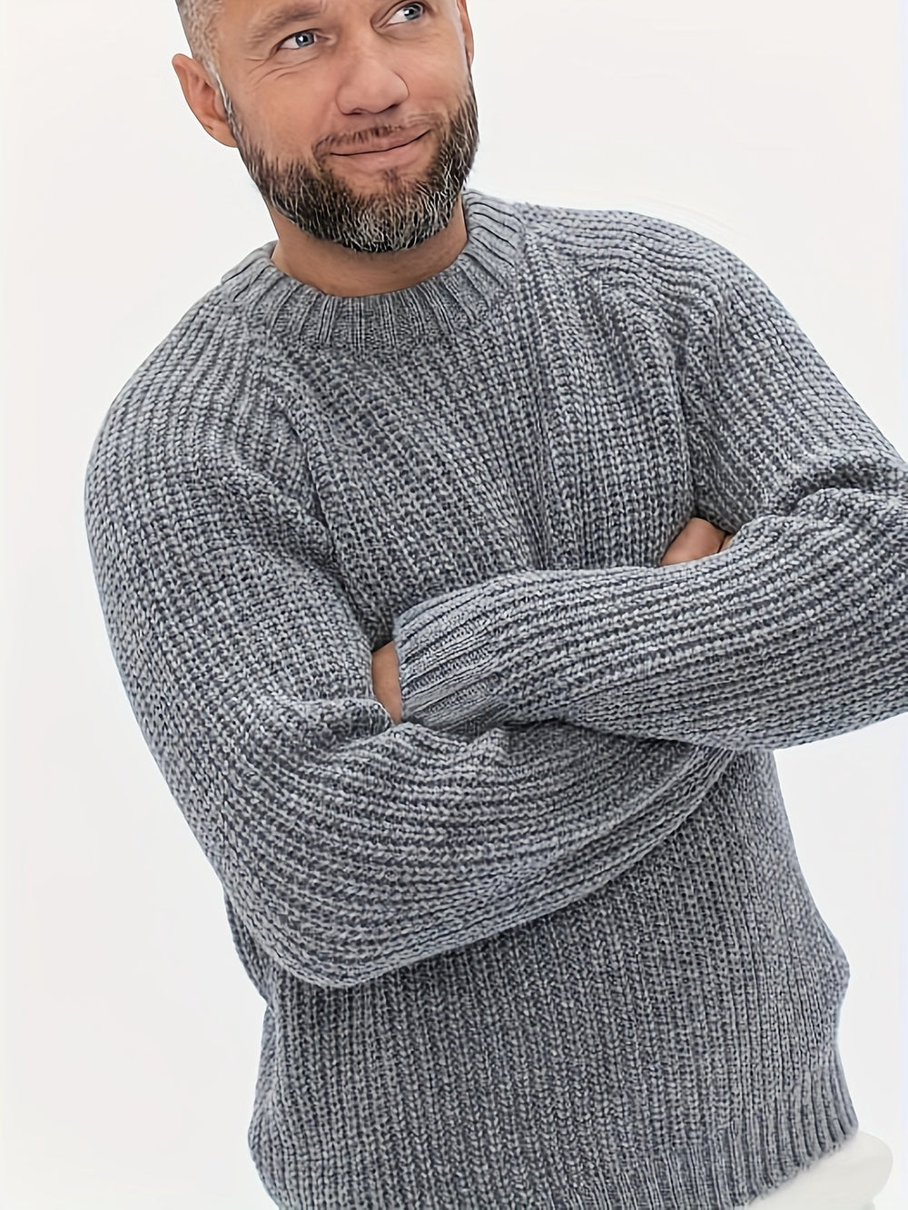 Warm Plain Knitted Sweater for Men - Elliot