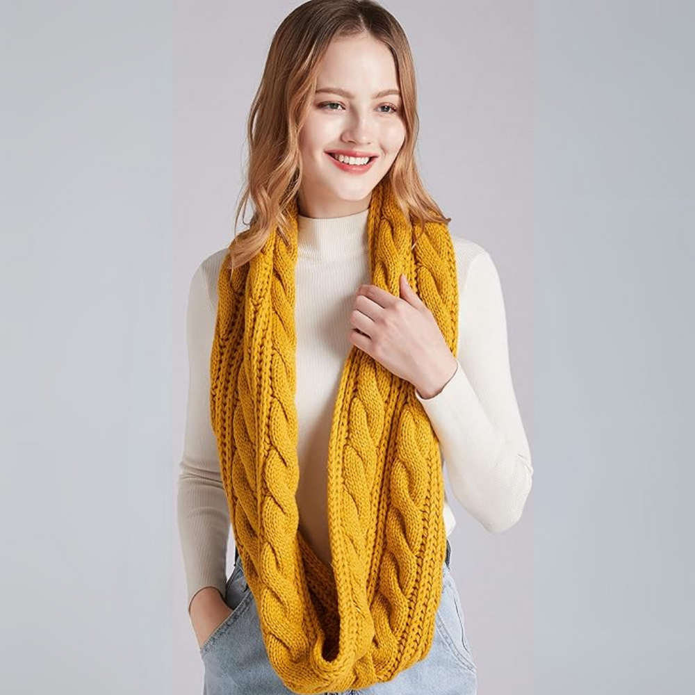 Cozy Davina Warm Ribbed Knitted Winter Scarf for Women - Stylish & Soft Cold Weather Accessory
