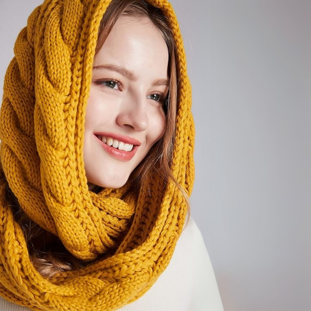 Cozy Davina Warm Ribbed Knitted Winter Scarf for Women - Stylish & Soft Cold Weather Accessory
