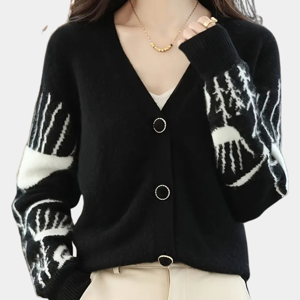 Warm V-neck Cardigan for Women - Elin