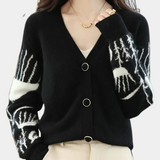 Warm V-neck Cardigan for Women - Elin