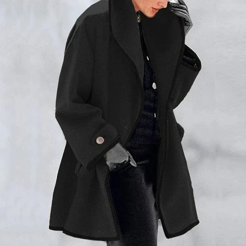 Warm Winter Wool Ladies Trench Coat - Emma