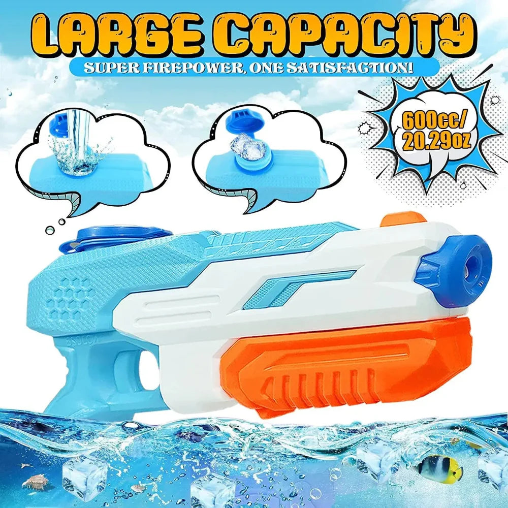 High-Pressure Water Gun – Long-Range Spray, 600ml Capacity & Outdoor Play