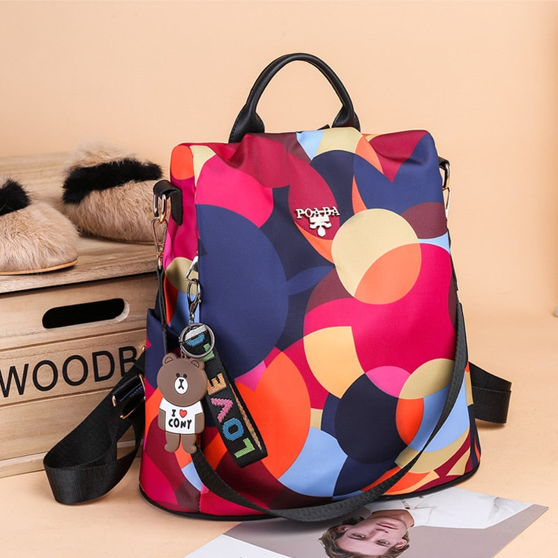 Enhanced Product Title: **SafeHold Women's Water-Resistant Anti-Theft Backpack with Multiple Compartments - Stylish & Secure Travel Bag**