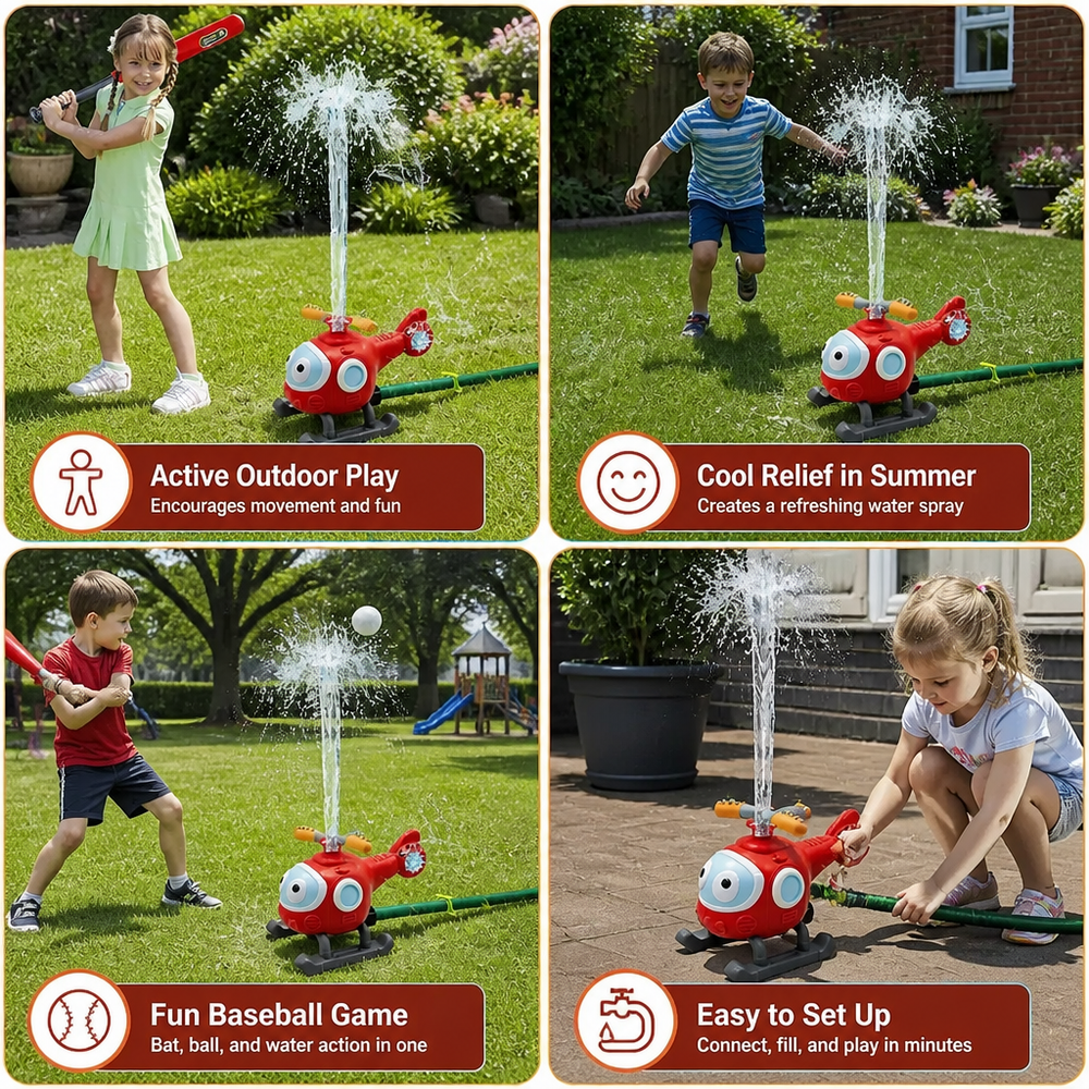 Rotating Water Sprinkler Toy – 360-Degree Spray, Multiple Designs & Outdoor Summer Play