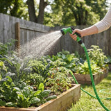 Expandable Garden Hose with 7-Function Spray Nozzle – 3x Stretch, Green & Standard Fittings