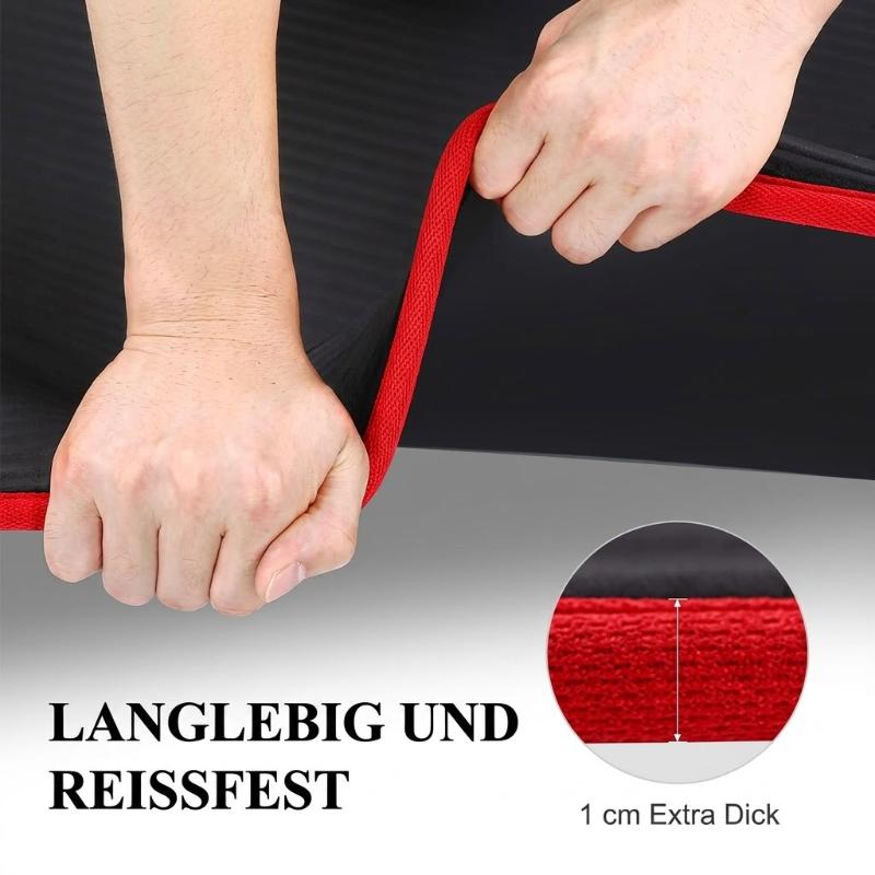 Extra Thick Yoga Mat 1cm – Non-Slip, 183×61cm & 4 Colors with Carry Bag