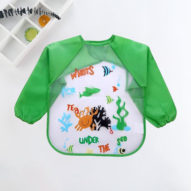 Waterproof Baby Bib with Sleeves - Adjustable, Easy-Clean, and Mess-Free Feeding Solution for Infants and Toddlers