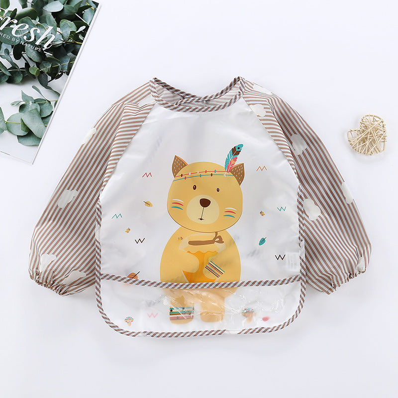 Waterproof Baby Bib with Sleeves - Adjustable, Easy-Clean, and Mess-Free Feeding Solution for Infants and Toddlers