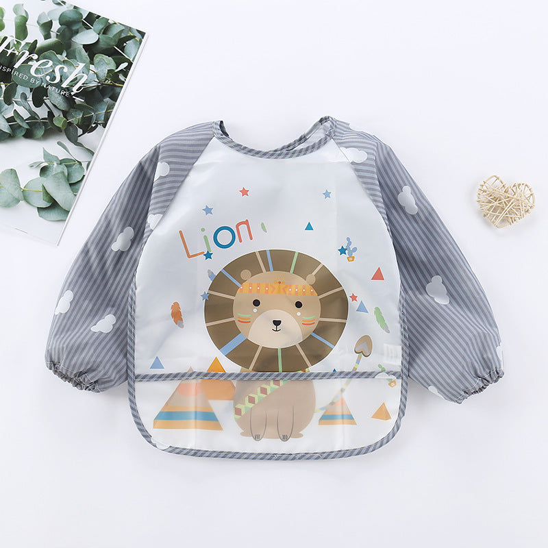 Waterproof Baby Bib with Sleeves - Adjustable, Easy-Clean, and Mess-Free Feeding Solution for Infants and Toddlers