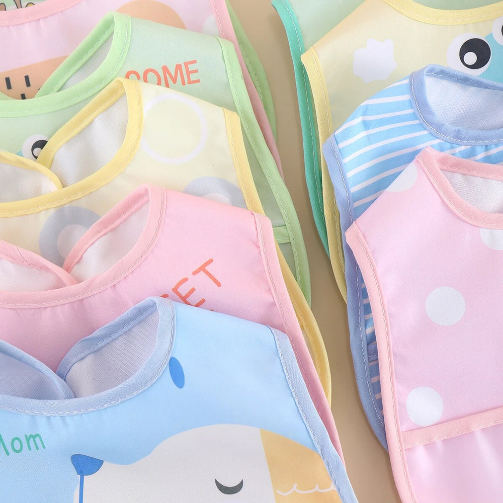 Adjustable Waterproof Baby Bibs - Set of 5 | Easy Clean & Durable for Mess-Free Mealtime