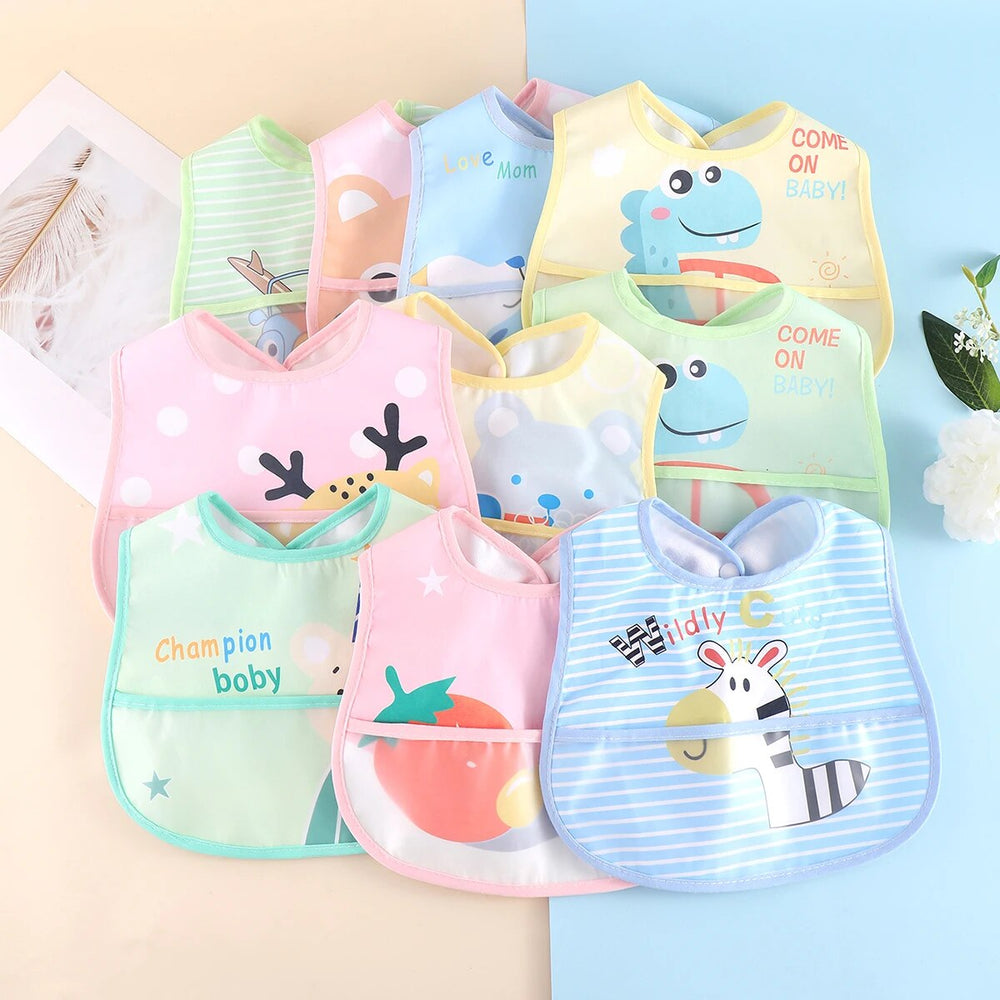 Adjustable Waterproof Baby Bibs - Set of 5 | Easy Clean & Durable for Mess-Free Mealtime