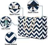 Waterproof Large Tote Bag with Zippered Storage – Perfect for Work, Play, and Travel
