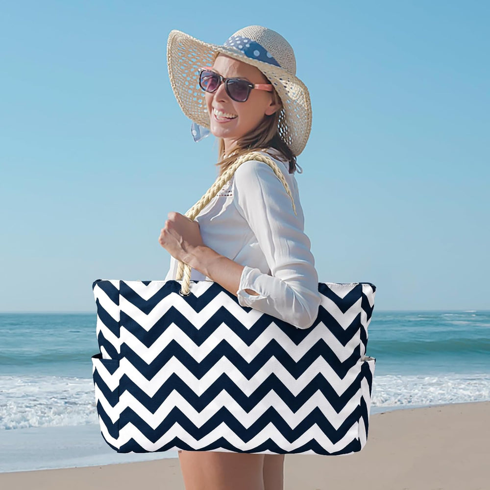 Waterproof Large Tote Bag with Zippered Storage – Perfect for Work, Play, and Travel