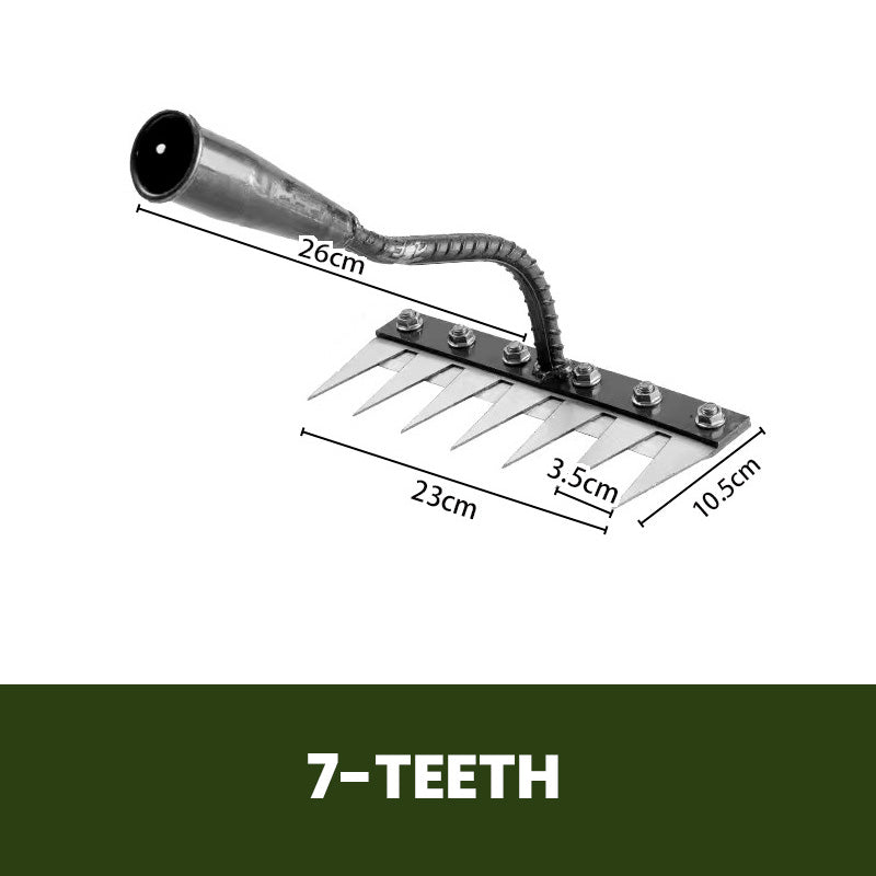 Enhanced Product Title: "Kohlenstoffstahl Unkrautrechen mit spitzen Zinken – Robuste Gartenwerkzeuge für effektives Unkrautjäten" 

This title includes relevant keywords while providing a clear description of the product's material and purpose, making it
