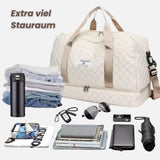 Optimized Product Title: "Gesteppte Reisetasche mit Schuhfach – Stylische und Praktische Reisetasche für Reisen und Sport" 

This title includes relevant keywords while highlighting the product's features and benefits, making it more appealing for Google