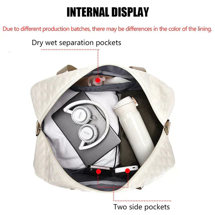 Optimized Product Title: "Gesteppte Reisetasche mit Schuhfach – Stylische und Praktische Reisetasche für Reisen und Sport" 

This title includes relevant keywords while highlighting the product's features and benefits, making it more appealing for Google