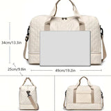 Optimized Product Title: "Gesteppte Reisetasche mit Schuhfach – Stylische und Praktische Reisetasche für Reisen und Sport" 

This title includes relevant keywords while highlighting the product's features and benefits, making it more appealing for Google