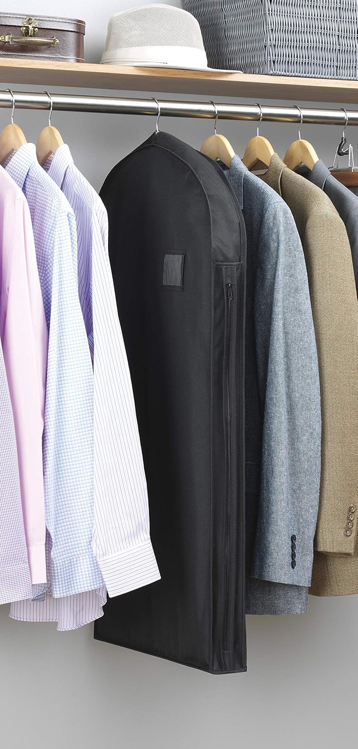 Water-Repellent Zippered Garment Bag with Accessory Pocket - Durable Travel Storage Solution for Clothing & Accessories