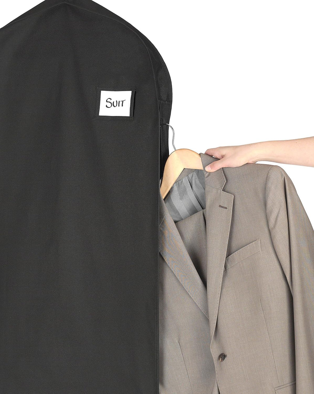 Water-Repellent Zippered Garment Bag with Accessory Pocket - Durable Travel Storage Solution for Clothing & Accessories