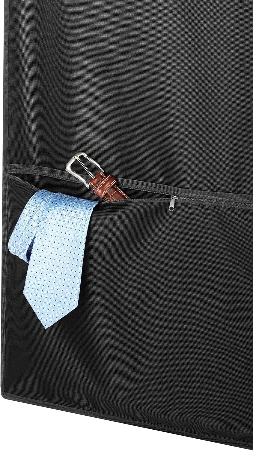 Water-Repellent Zippered Garment Bag with Accessory Pocket - Durable Travel Storage Solution for Clothing & Accessories