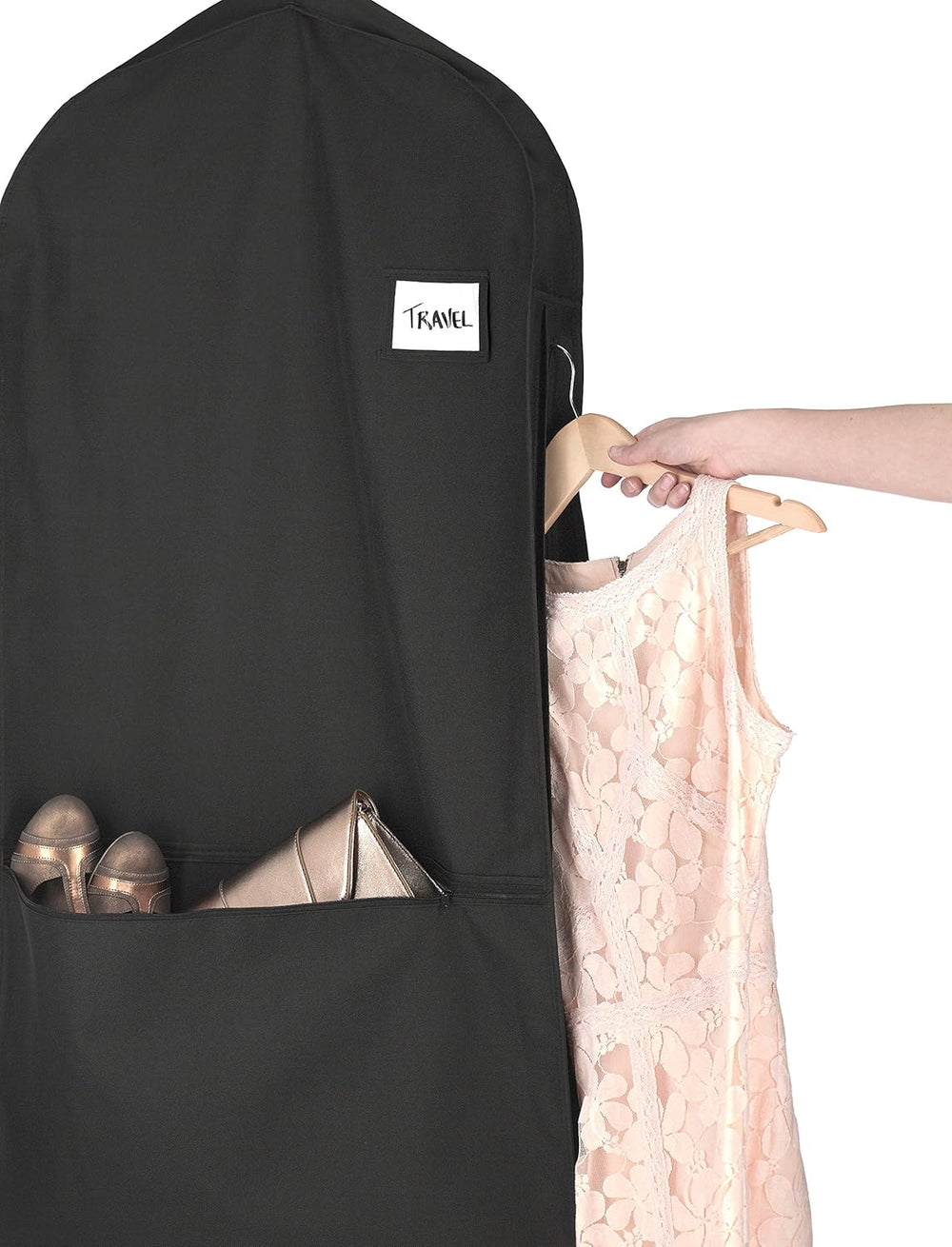 Water-Repellent Zippered Garment Bag with Accessory Pocket - Durable Travel Storage Solution for Clothing & Accessories