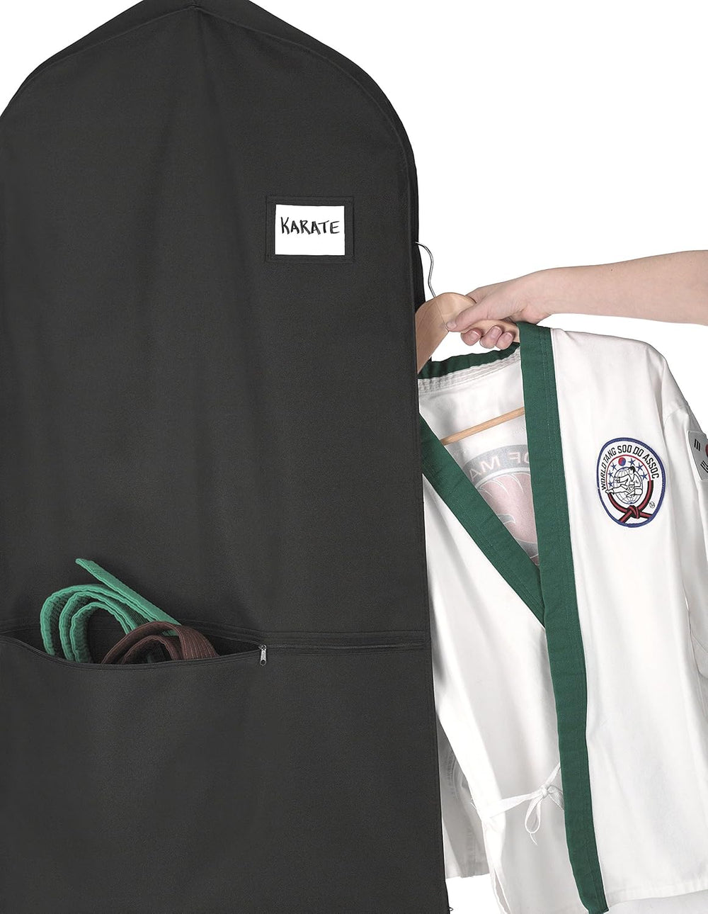 Water-Repellent Zippered Garment Bag with Accessory Pocket - Durable Travel Storage Solution for Clothing & Accessories
