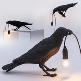 Raven Table Lamp – Artistic Sculpture, E12 Warm Light & Black/White Finish