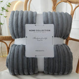 CozyStripe Wide Striped Flannel Fleece Blanket - Ultra Soft, Warm & Stylish Throw for Home Décor & Comfort