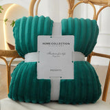CozyStripe Wide Striped Flannel Fleece Blanket - Ultra Soft, Warm & Stylish Throw for Home Décor & Comfort