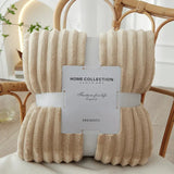 CozyStripe Wide Striped Flannel Fleece Blanket - Ultra Soft, Warm & Stylish Throw for Home Décor & Comfort