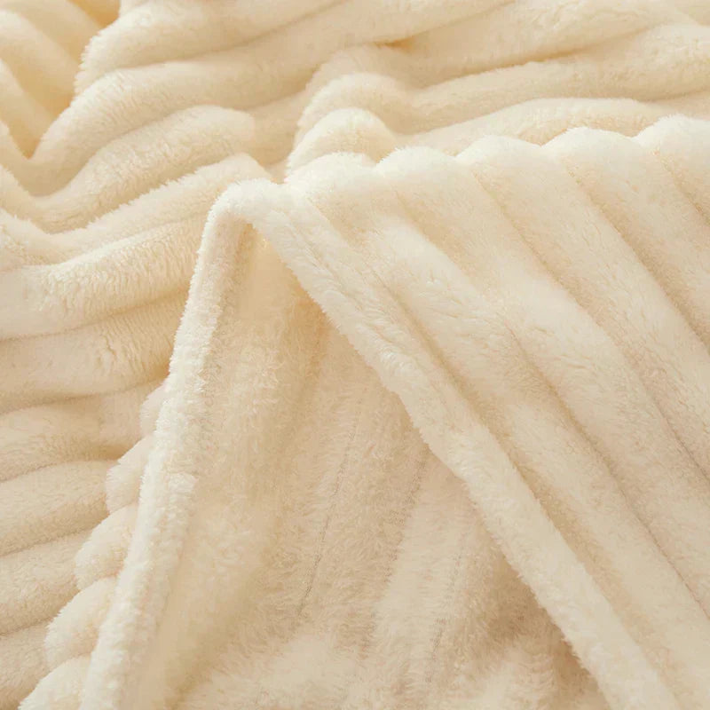 CozyStripe Wide Striped Flannel Fleece Blanket - Ultra Soft, Warm & Stylish Throw for Home Décor & Comfort