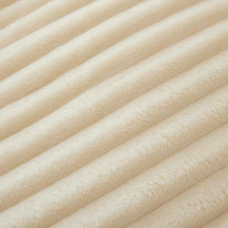 CozyStripe Wide Striped Flannel Fleece Blanket - Ultra Soft, Warm & Stylish Throw for Home Décor & Comfort