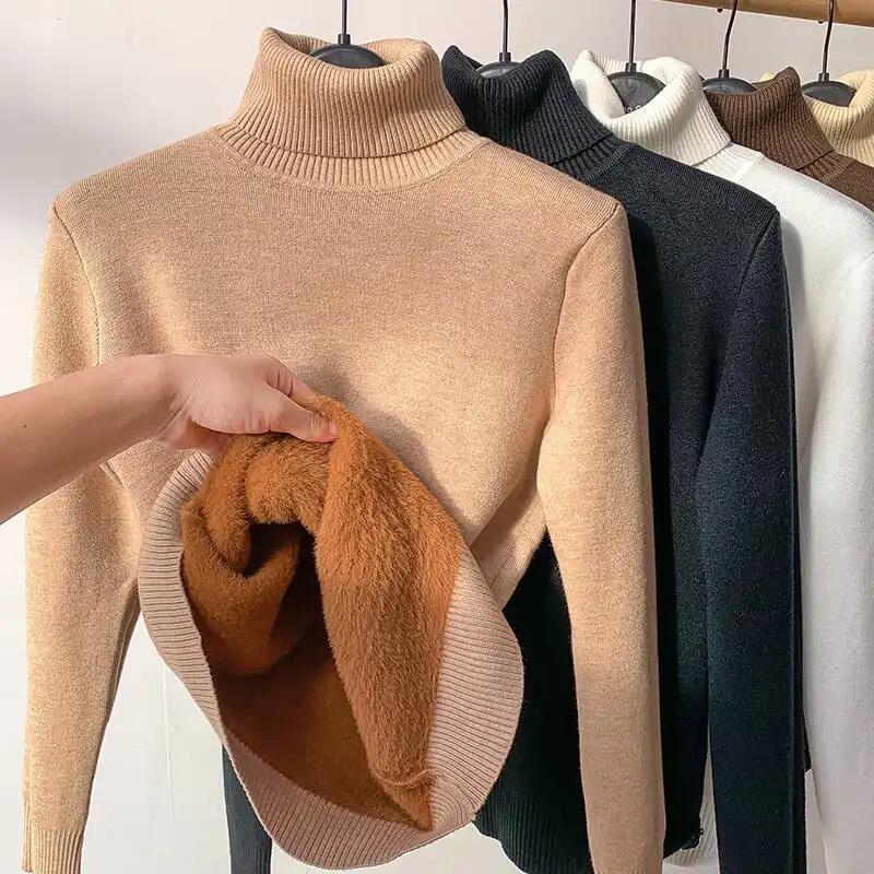 Winter Fleece Knitted Turtleneck – Evelyne