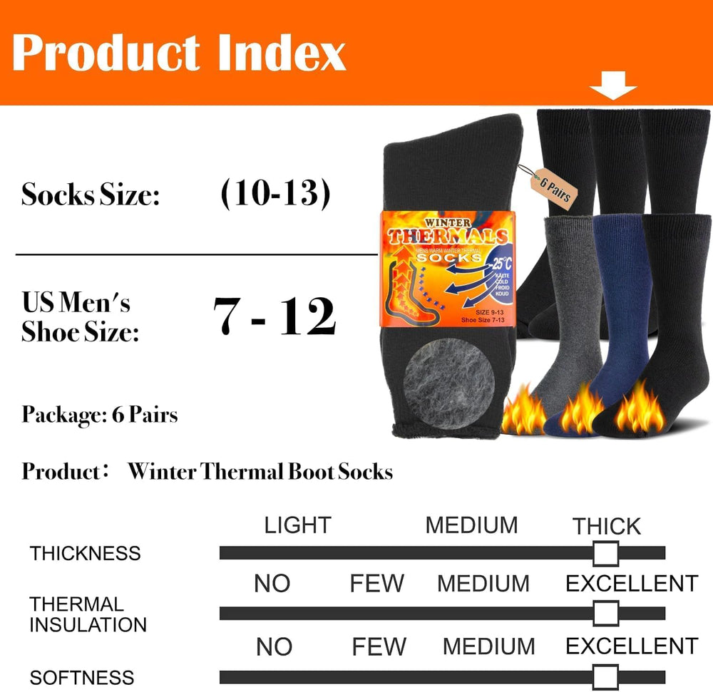 HeatGrip Winter Thermal Boot Socks - Ultra-Warm, Moisture-Wicking, Perfect for Cold Weather Adventures